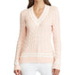 Suéter Ralph Lauren Cricket Feminino Rosa - Creme Tamanho X-G
