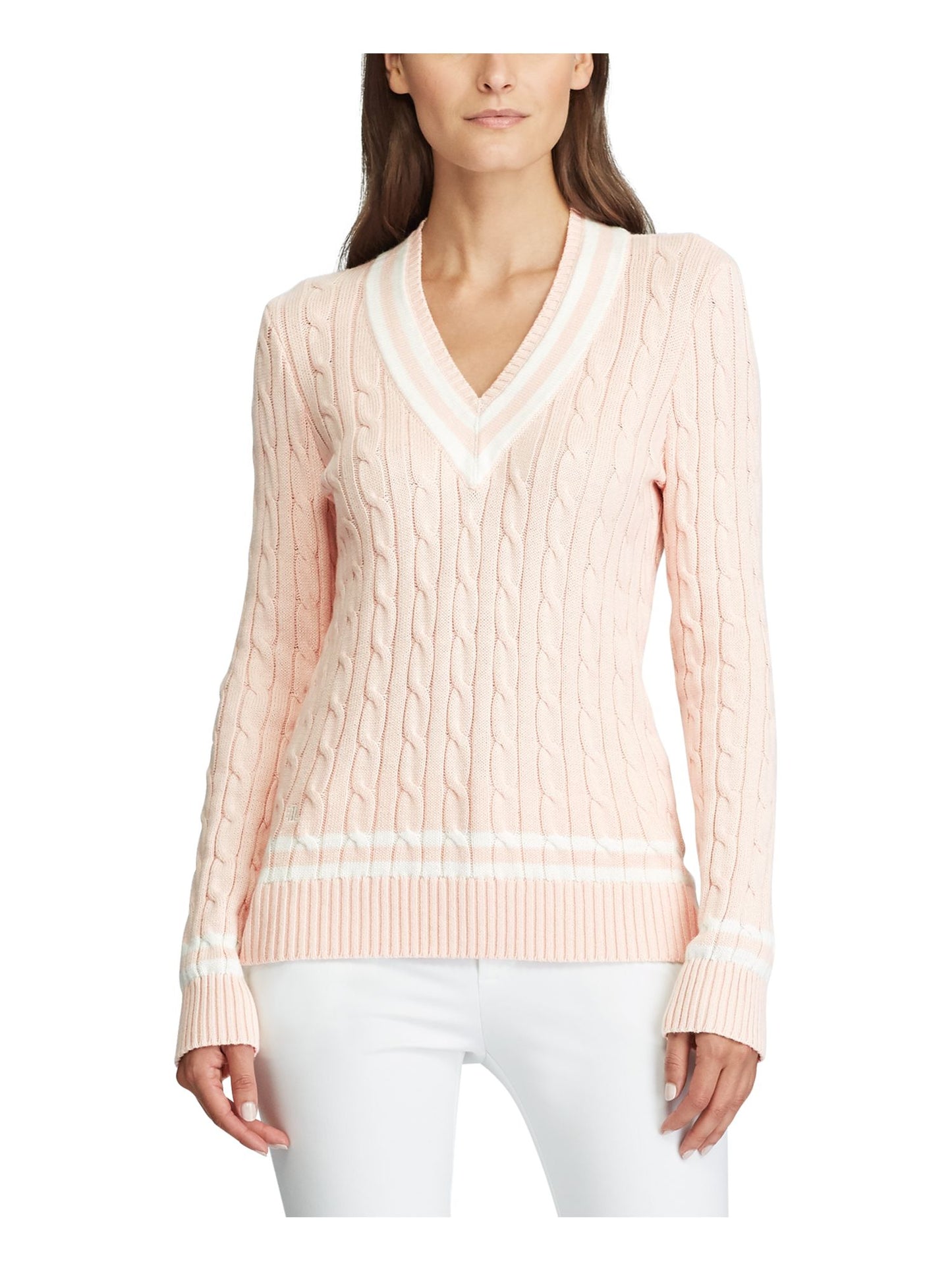 Suéter Ralph Lauren Cricket Feminino Rosa - Creme Tamanho X-G
