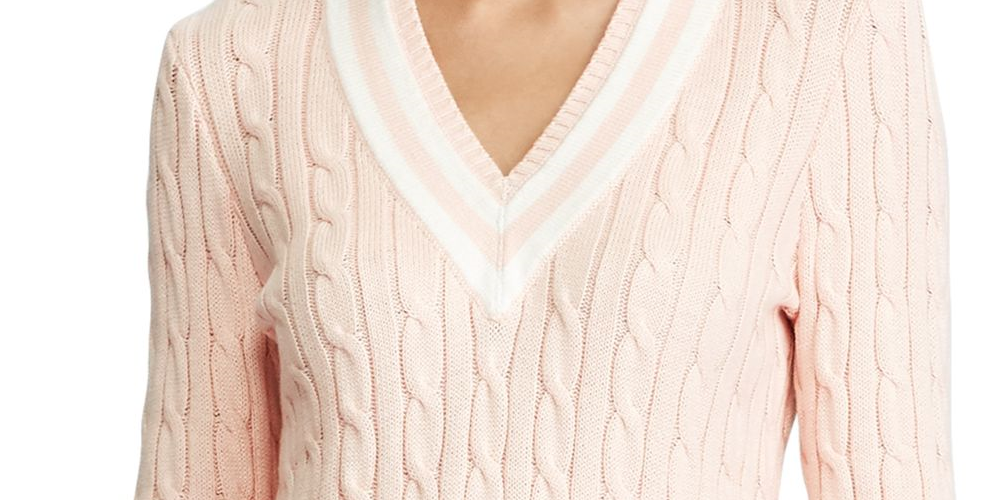 Suéter Ralph Lauren Cricket Feminino Rosa - Creme Tamanho X-G