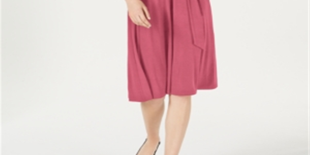 Vestido feminino sólido MIDI Charter Club rosa tamanho pequeno XL