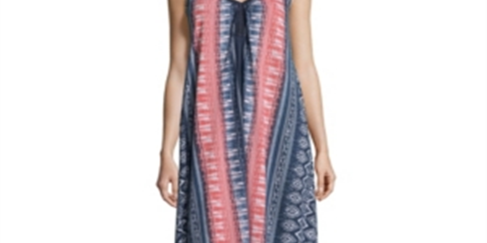 Vestido de malha estampado feminino John Paul Richard, rosa, tamanho médio