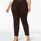 Calça de malha Ponte Plus Feminina Charter Club Chocolate Escuro Tamanho 14 W