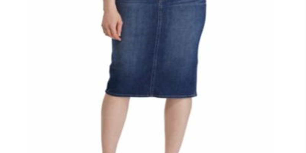 Saia jeans feminina Ralph Lauren Curvy Sculpted azul tamanho 8