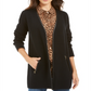 Cardigan feminino Charter Club com zíper frontal aberto, preto, tamanho XX-G