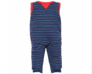Macacão listrado com blocos de cores para meninos First Impressions, azul, tamanho 24 MOS