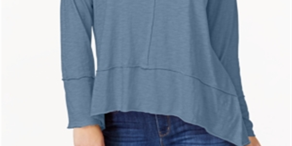 Estilo &amp; Co SeaHigh Low Top Feminino Azul Tamanho PP