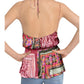 Blusa Halter Bellini Patchwork Feminina Free People Roxa Tamanho Grande