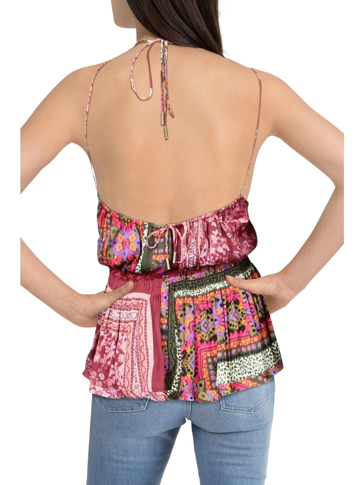 Blusa Halter Bellini Patchwork Feminina Free People Roxa Tamanho Grande