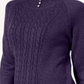 Karen Scott Suéter Feminino de Tricô com Gola Falsa Roxo Tamanho Pequeno X-Grande