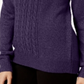Karen Scott Suéter Feminino de Tricô com Gola Falsa Roxo Tamanho Pequeno X-Grande
