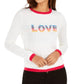 Tommy Hilfiger Suéter Feminino Love Graphic Contrast Trim Branco Tamanho Grande
