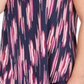 JM Collection Blusa feminina estampada de manga curta roxa/azul marinho tamanho pequeno