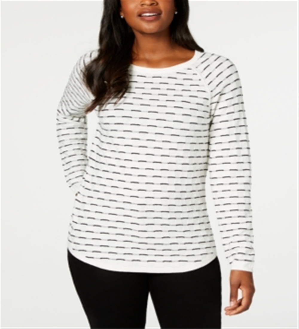 Suéter texturizado feminino Karen Scott, branco, tamanho X-S