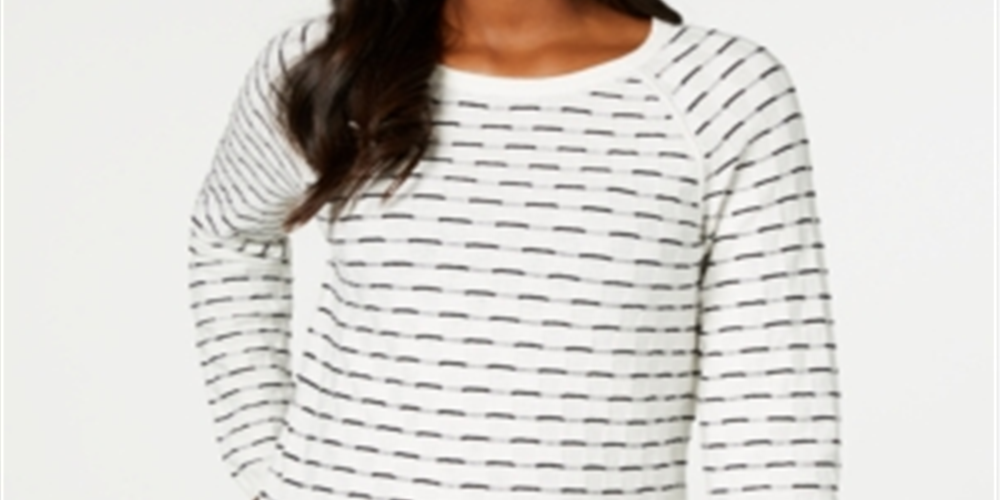 Suéter texturizado feminino Karen Scott, branco, tamanho X-S