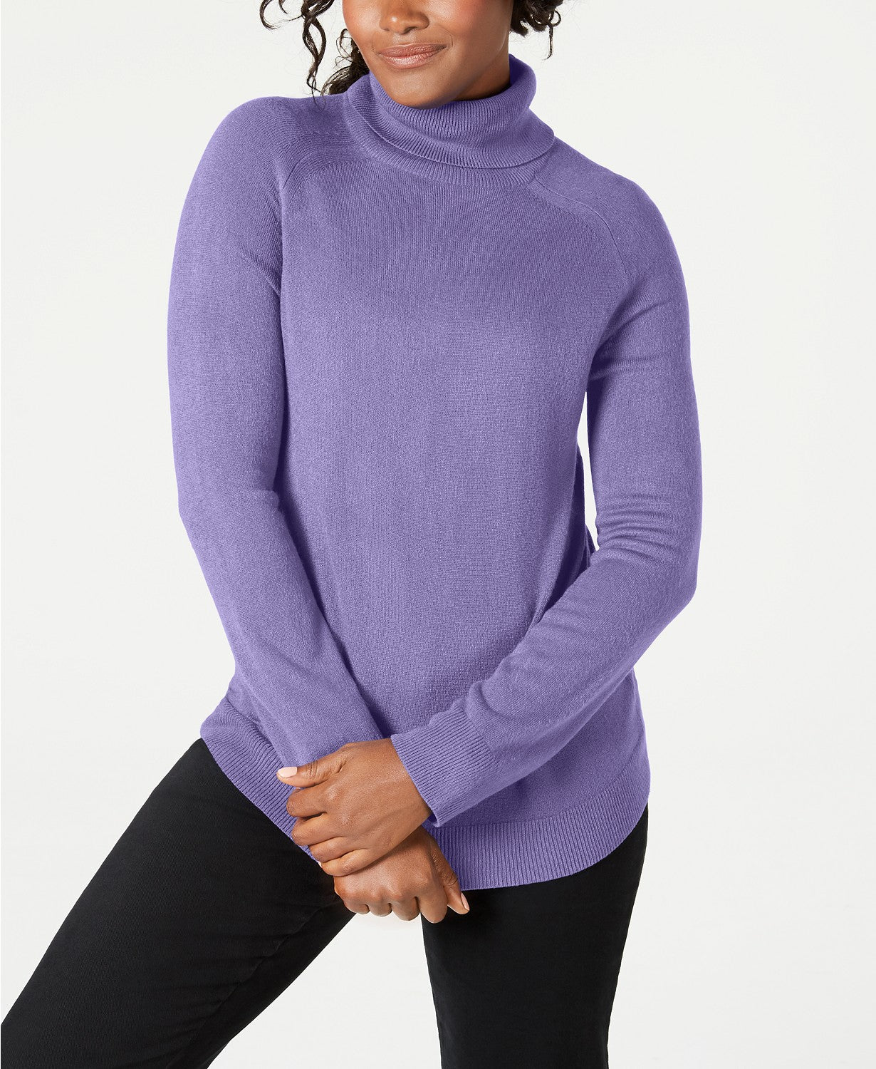 Karen Scott Suéter Feminino Luxsoft Gola Alta Roxo Tamanho Médio