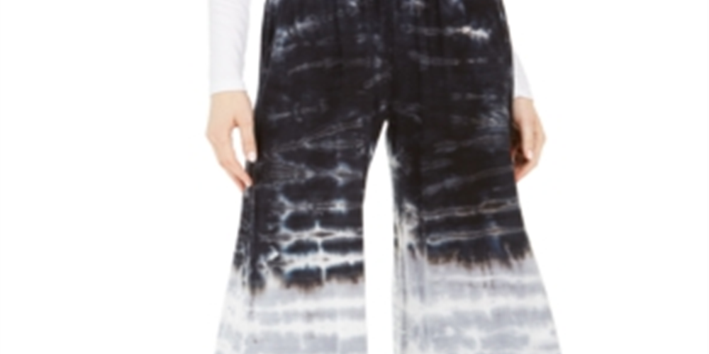 Calças largas tie-dye Rewash Junior, pretas, tamanho médio