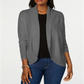 Karen Scott Cardigan Feminino Frente Aberta Cinza Tamanho Grande