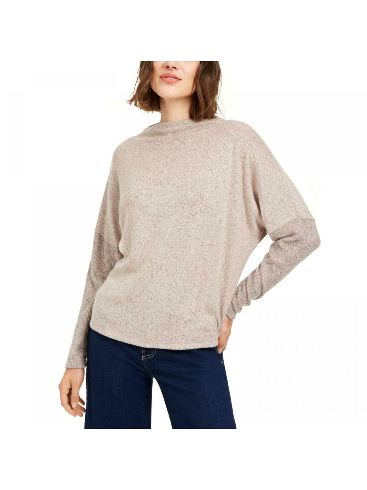 Gypsies &amp; Moondust Junior's Cozy Funnel Neck Top Rosa Tamanho X-S