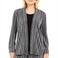 Cardigan metálico com aparência em camadas feminino JM Collection, preto, tamanho pequeno e pequeno