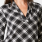 Blusa estampada feminina Charter Club xadrez preta tamanho pequeno GG