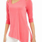 Blusa assimétrica com ombros descobertos Alfani feminina, rosa, tamanho G