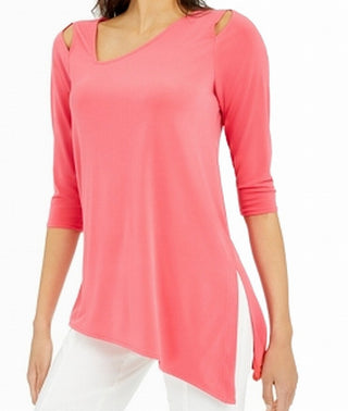 Blusa assimétrica com ombros descobertos Alfani feminina, rosa, tamanho G