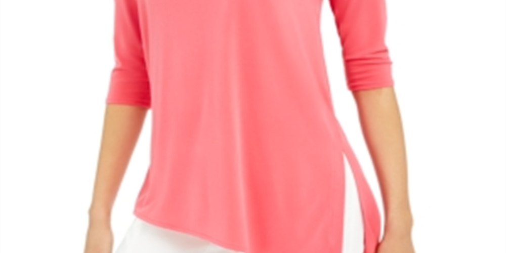 Blusa assimétrica com ombros descobertos Alfani feminina, rosa, tamanho G