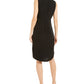 Vestido formal feminino Alfani, sem mangas, gola redonda, abaixo do joelho, preto, tamanho 4