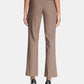 Calça feminina Calvin Klein com zíper e bolsos para usar no trabalho, perna reta, marrom, tamanho 8, pequena
