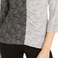Blusa feminina Alfani com estampa mista e franzido na frente, preta e branca, tamanho pequeno GG
