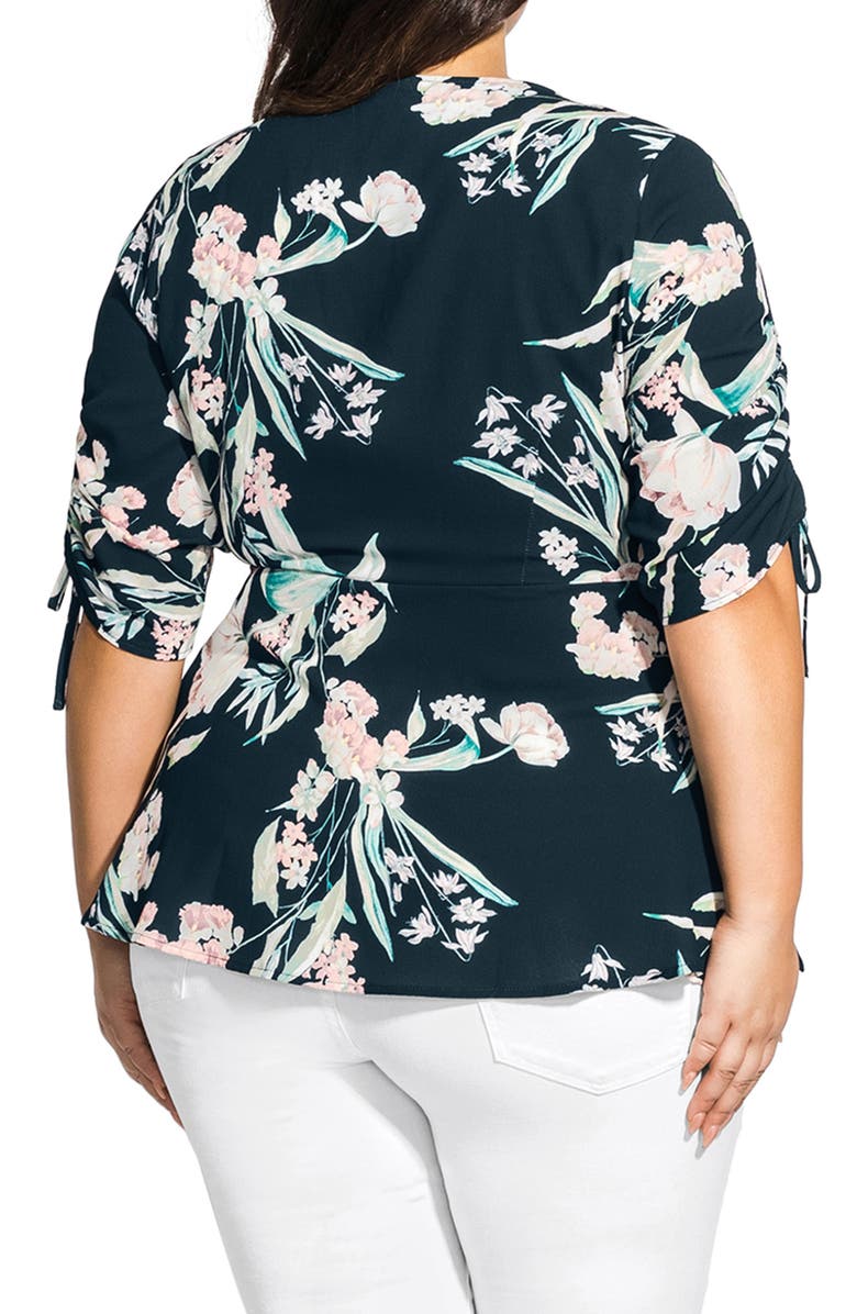 City Chic Fresh Fields Azul Feminino Tamanho 18W