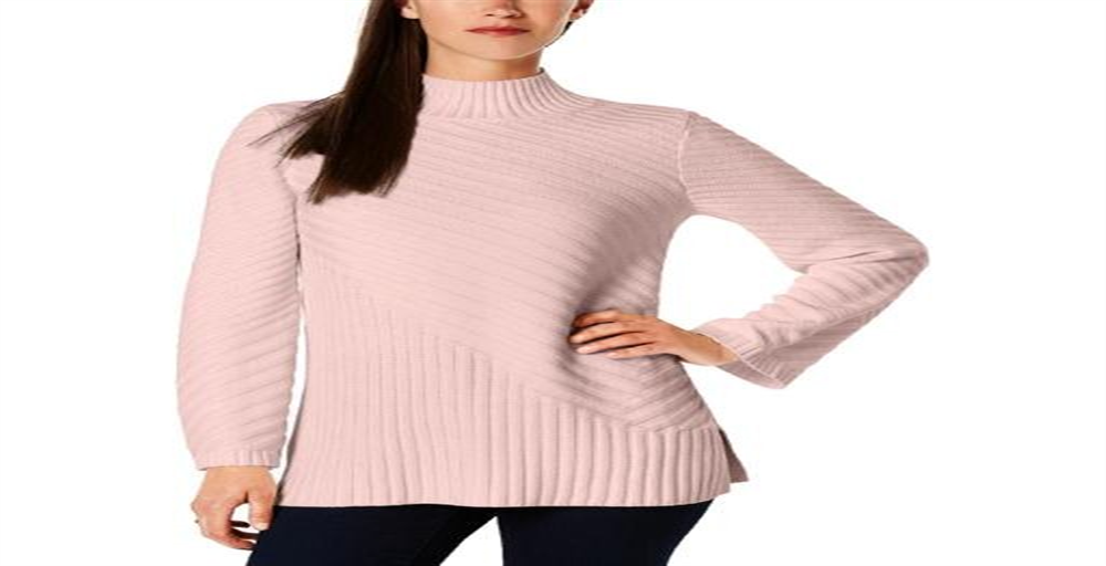 Suéter feminino Charter Club com gola falsa e pontos mistos, rosa, tamanho XX-G