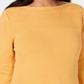 Karen Scott Suéter Feminino de Algodão com Gola Canoa Amarelo Tamanho Médio