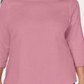 Blusa feminina Karen Scott com acabamento em renda e algodão, rosa, tamanho médio