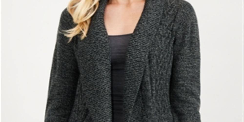 Karen Scott Cardigan Cocoon Feminino Preto Cinza Tamanho P