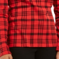 Charter Club Top xadrez de algodão feminino vermelho tamanho XX-G