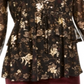 Blusa de malha com babados e estampa floral feminina Style &amp; Co, preta e dourada, tamanho pequeno M
