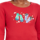 Karen Scott Chinelos Femininos de Inverno Algodão Top Vermelho Tamanho Pequeno P