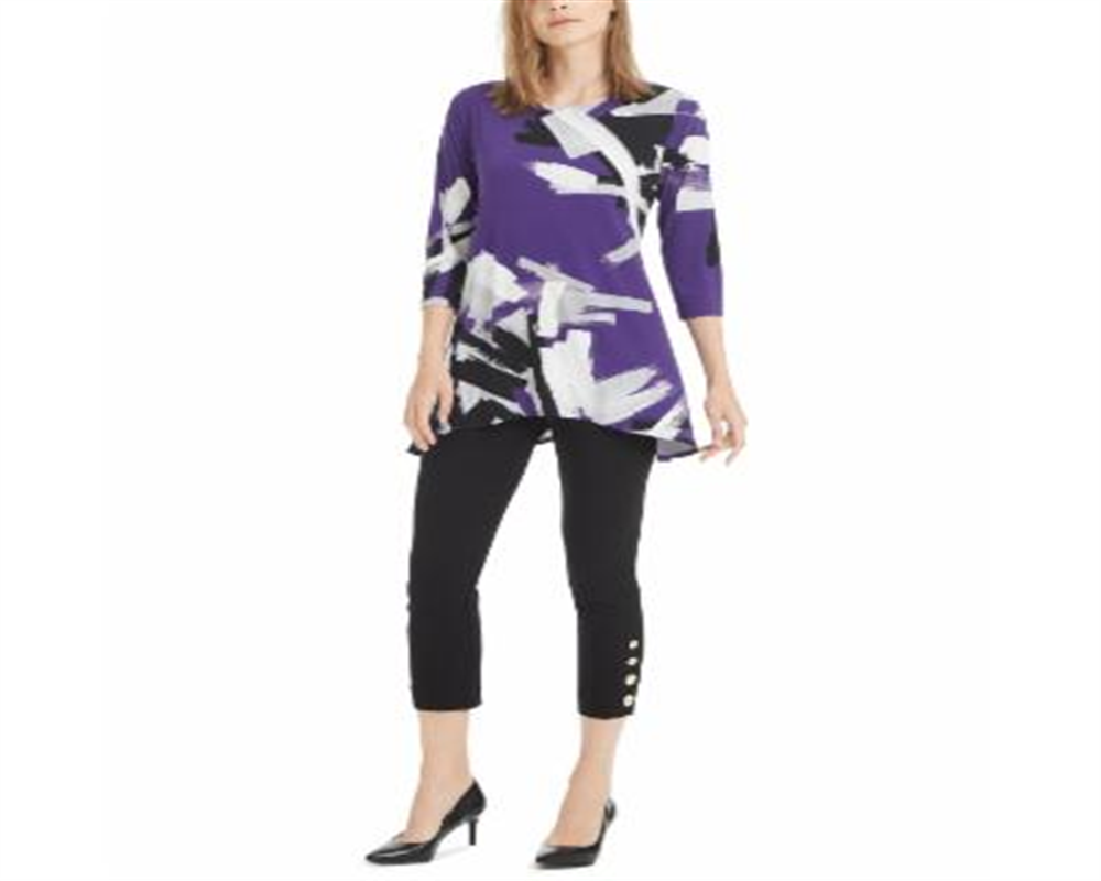 Blusa feminina estampada Alfani, roxa, tamanho pequeno G
