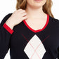 Suéter Tommy Hilfiger Plus Argyle de algodão feminino, azul marinho, tamanho 3X