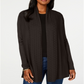 Karen Scott Cardigan Feminino Frente Aberta Marrom Tamanho P
