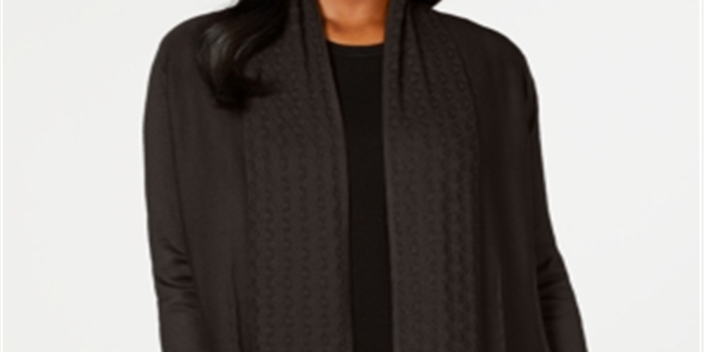 Karen Scott Cardigan Feminino Frente Aberta Marrom Tamanho P