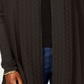 Karen Scott Cardigan Feminino Frente Aberta Marrom Tamanho P