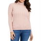 Suéter feminino Charter Club Cable com gola alta, rosa, tamanho pequeno
