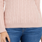 Suéter feminino Charter Club Cable com gola alta, rosa, tamanho pequeno