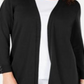 Karen Scott Cardigan Feminino Frente Aberta Preto Tamanho Pequeno GG