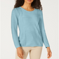 Karen Scott Suéter Feminino Patchwork Stitch Azul Tamanho XXG