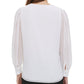 Blusa Calvin Klein Feminina Lisa Manga Longa Gola V Branca Tamanho Grande