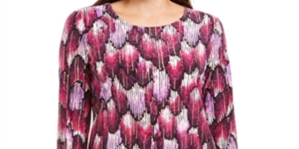 Blusa feminina estampada com manga 3/4 da coleção JM, preta, tamanho X-S