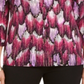Blusa feminina estampada com manga 3/4 da coleção JM, preta, tamanho X-S